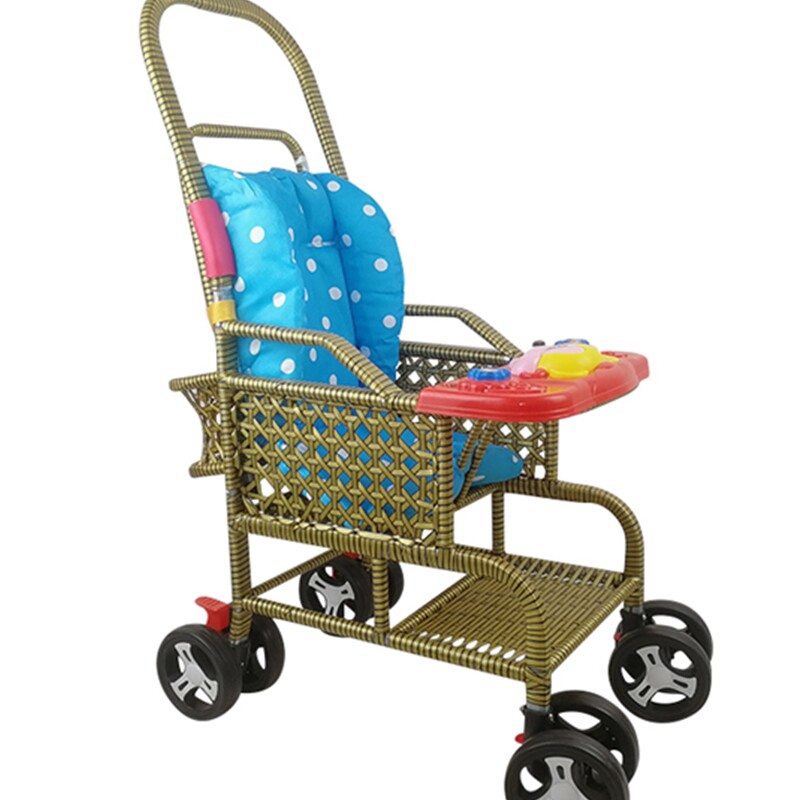 仿藤可坐夏季婴儿车椅儿童半躺童车小孩竹推车竹藤编宝宝推车轻便,淘宝优惠券,粉丝福利购,淘宝优惠卷
