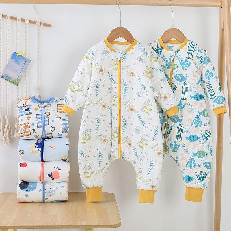 婴儿分腿睡袋纯棉加厚宝宝春秋冬季儿童薄夹棉防踢被四季通用,淘宝优惠券,粉丝福利购,淘宝优惠卷