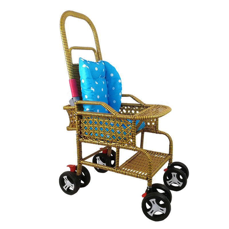 仿藤可坐夏季婴儿车椅儿童半躺童车小孩竹推车竹藤编宝宝推车轻便,淘宝优惠券,粉丝福利购,淘宝优惠卷