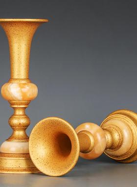 玉石佛前五供摆件一套纯铜香炉蜡烛台汉传密宗供佛用寺院佛堂用品