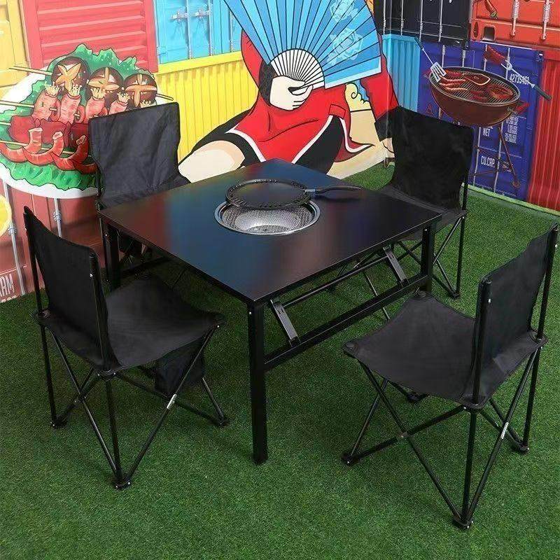 夜市摆摊不锈钢户外烧烤桌子木炭烤炉长桌正方形折叠式火锅桌商用,淘宝优惠券,粉丝福利购,淘宝优惠卷