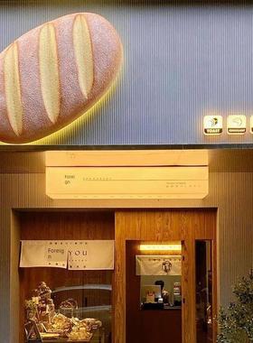 网红签名人工烘焙面包汉堡模型玻璃纤维雕塑定制门头立体发光直销