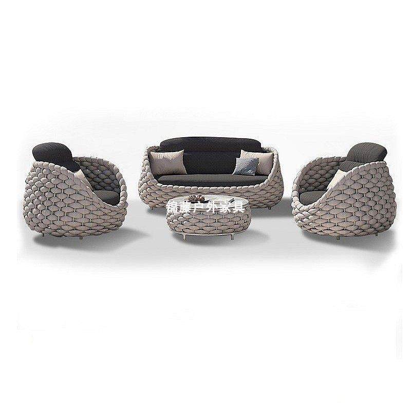 户外沙发庭院组合样品屋展示中心花园休闲 防晒藤编家俱设计师室,淘宝优惠券,粉丝福利购,淘宝优惠卷