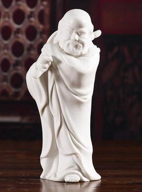 德化陶瓷18十八罗汉佛像白瓷工艺品摆饰降龙伏虎尊者人物收藏礼品