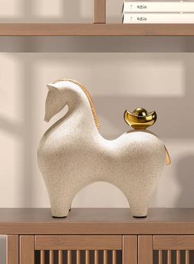 马上有钱摆件新中式客厅办公室装饰品招财开业乔迁新居礼物高档品