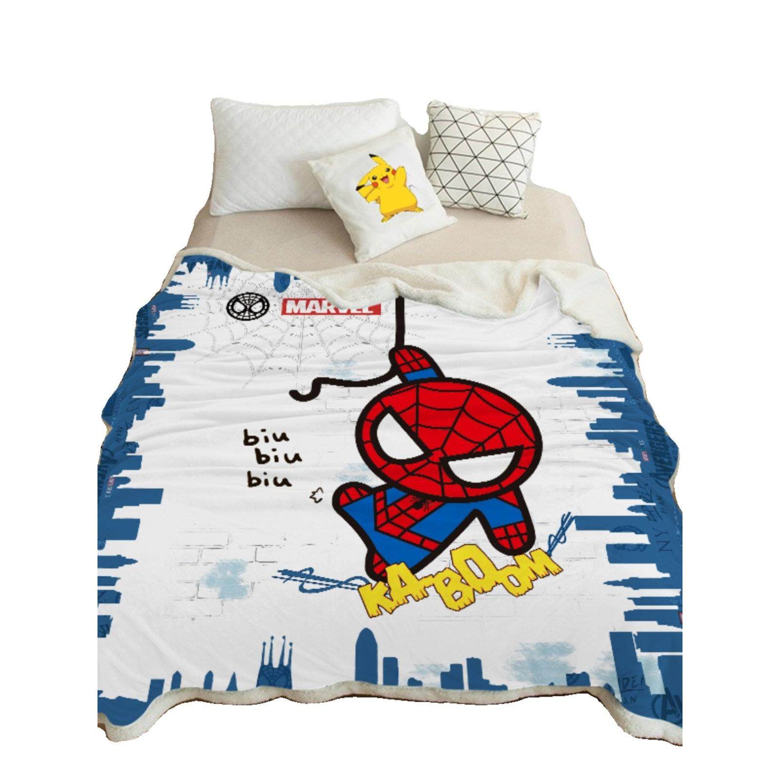 蜘蛛侠儿童毯加厚盖毯午休小毯披肩腿毯学生宿舍珊瑚丝绒秋冬,淘宝优惠券,粉丝福利购,淘宝优惠卷