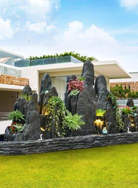 大型室内户外假山流水景观喷泉园林别墅花园庭院阳台山水盆景鱼池