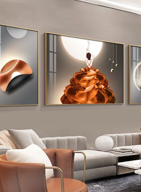 网红晶瓷画客厅装饰画现代简约沙发背景墙挂画高档人物美女轻奢三