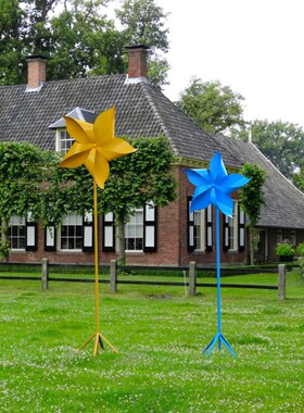 户外不锈钢铁艺风车雕塑园林景观公园草坪创意简约装饰摆件定制