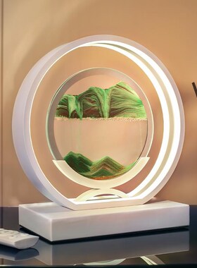 创意解压立体流沙画摆件夜灯沙漏客厅电视柜办公室装饰乔迁礼物