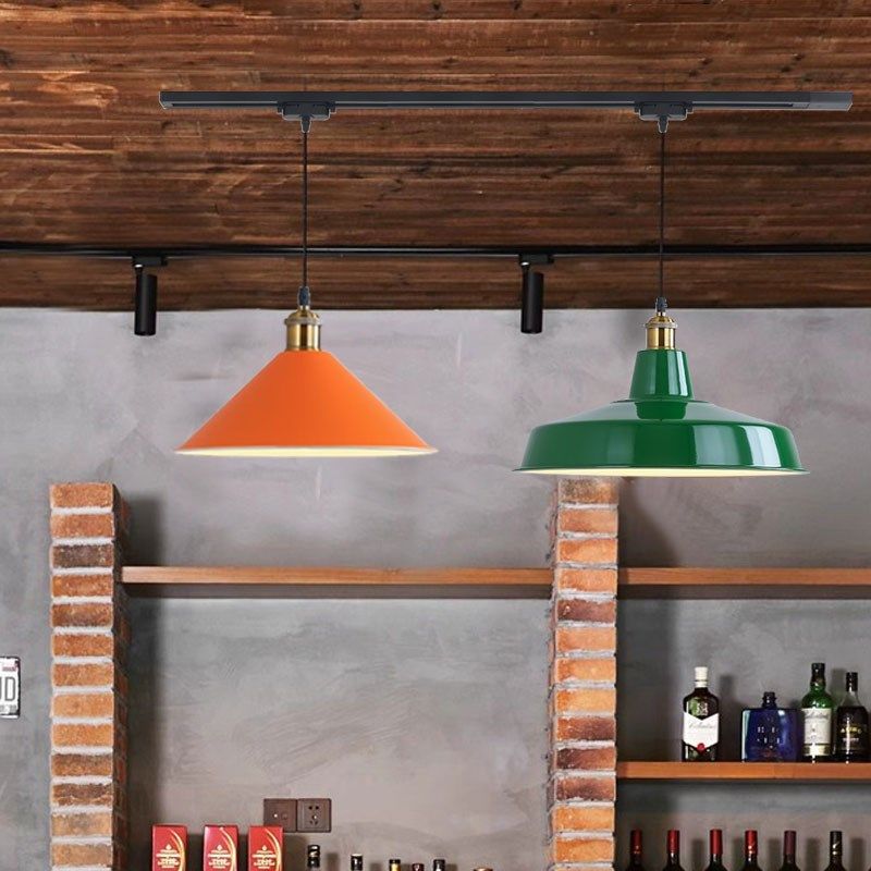 港式怀旧吊灯创意个性烧烤店餐饮酒E吧咖啡厅可移位轨道彩色吊线,淘宝优惠券,粉丝福利购,淘宝优惠卷