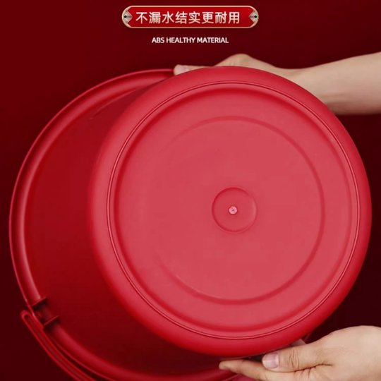 结婚喜桶陪嫁红色塑料水桶女方嫁妆婚礼用品乔新居红桶结婚子孙桶
