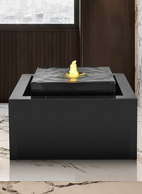 简约现代水景流水摆件装饰品酒店会所大厅大型客厅庭院不锈钢喷泉