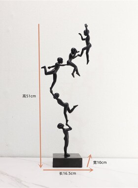 新中式复古简约金属人物摆件办公室卧室客厅书房茶几桌面家居装饰