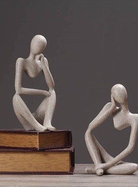 北欧抽象人物复古摆件现代简约办公室家居客厅酒柜装饰品雕塑摆设