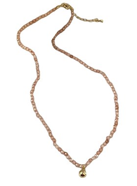 天然水晶串珠项链女 小众轻奢简约设计百搭气质金豆豆潮流锁骨链