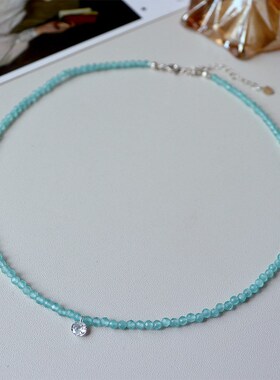 时尚轻奢小众简约锆石通体925银项链女百搭高级感精致简约锁骨链