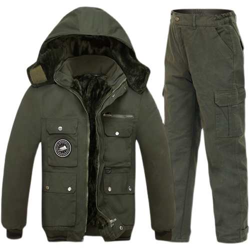 Зимний удерживающий тепло комплект для работы, утепленная куртка, защита от ожогов