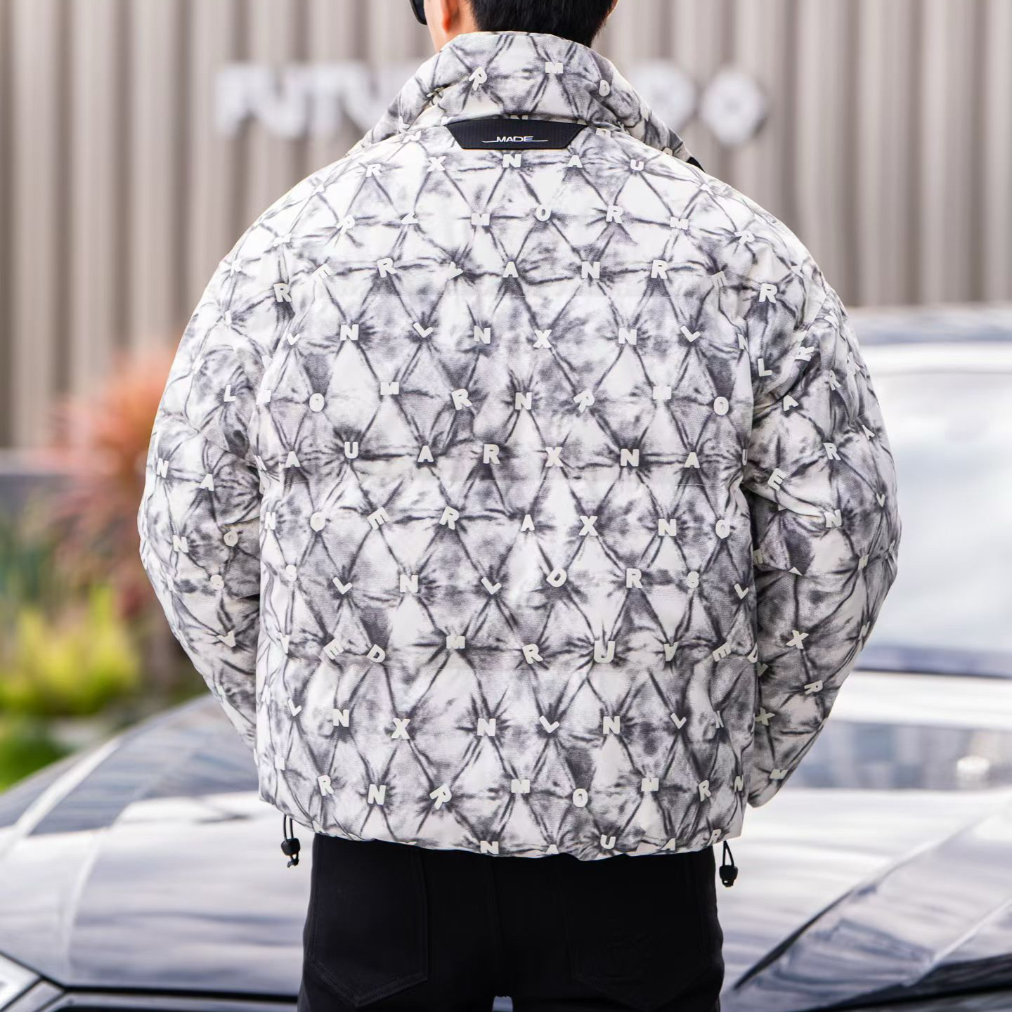 JF潮牌立领加厚羽绒服2025冬季新品欧货字母印花修身时尚休闲A962 - 图0