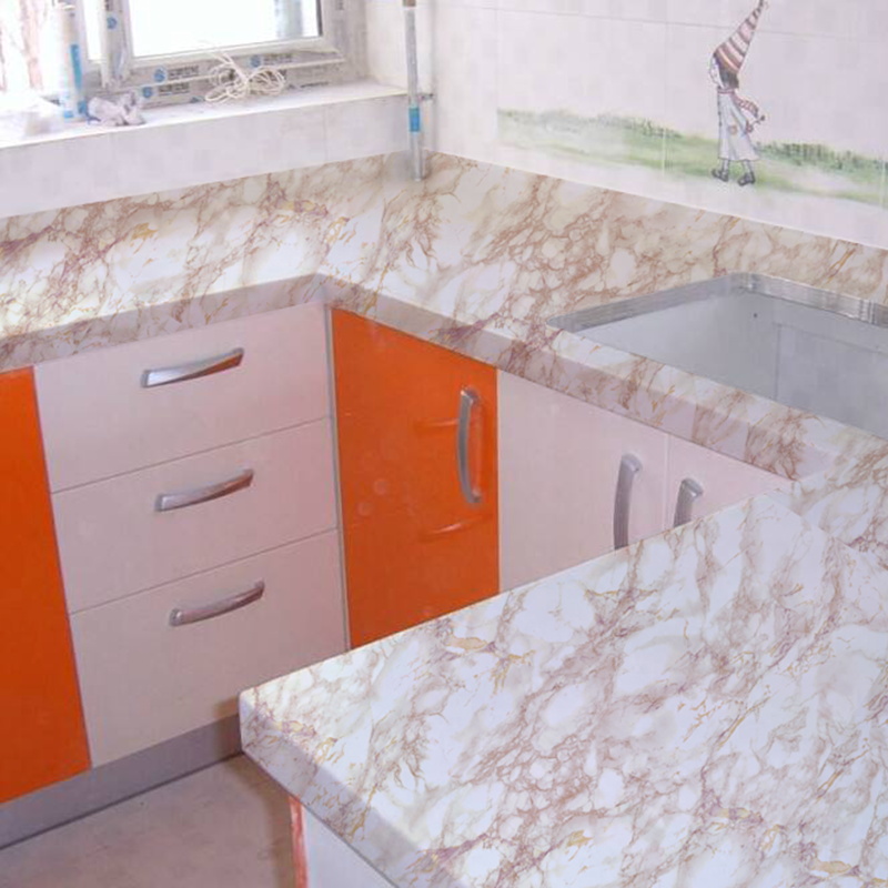 2024 Thick marble sticker wallpaper self adhesive kitchen-图2