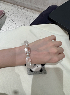 【皎皎玉兰】天然白幽灵白水晶手串手链女款单圈时尚小众转运礼送