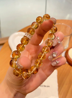 【蜂蜜奶盖】天然黄塔晶手链水晶手串圣诞礼物送闺蜜送女友礼物