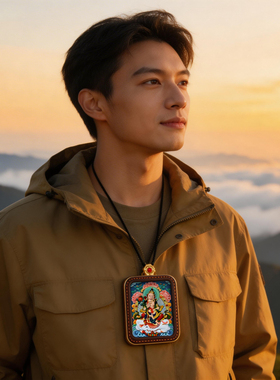 皮壳华萃红泥擦擦唐卡礼盒