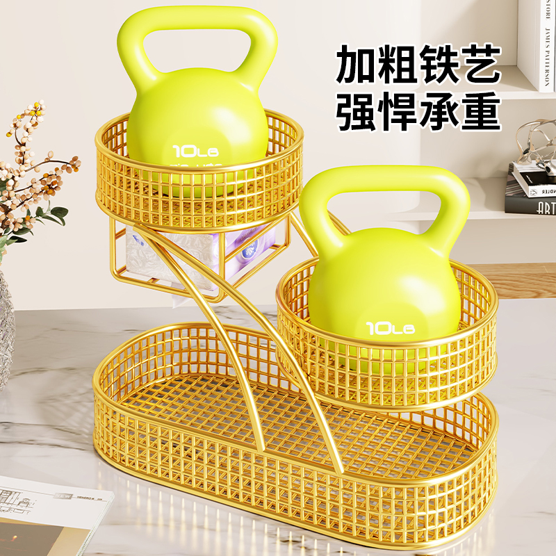 水果盘客厅家用收纳盒多层果篮干果糖果零食摆放盘轻奢高档置物架 - 图3