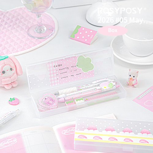 「美萌！草莓蛋糕切片」Rosyposy柔设收纳盒笔盒pp文具盒小卡手帐 - 图2