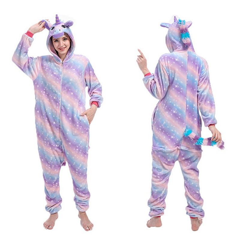 睡衣派对男女情侣独角兽法兰绒连体衣搞怪家居服Unicorn Pajamas - 图2