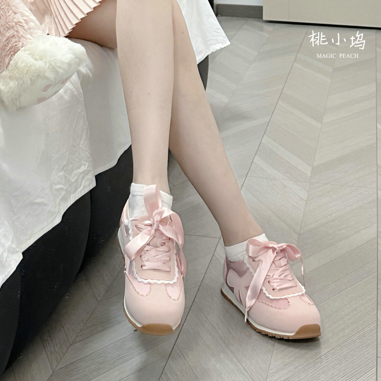 在逃甜心运动鞋原创设计洛丽塔可爱蕾丝球鞋桃小桃lolita现货,淘宝优惠券,粉丝福利购,淘宝优惠卷