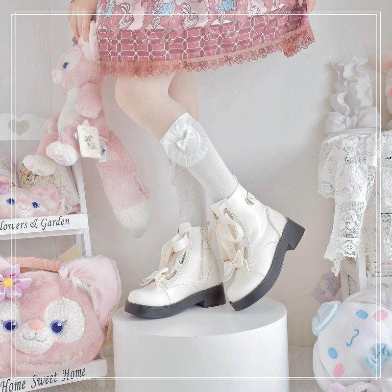 断码清仓现货 玫瑰骑士马丁靴lolita短靴女靴子甜美厚底桃小坞,淘宝优惠券,粉丝福利购,淘宝优惠卷