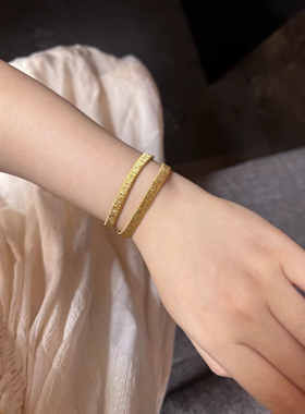 s925纯银镀金意大利工艺拉丝手链