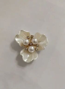 10 PCS 38mm Acrylic Alloy Imitation Shell White Pearl