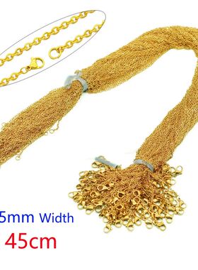 100pcs/lot Neve Fade 40-55cm Cable Link Rolo O Chain 316L