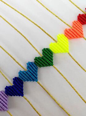 75 Candy Colors Bohemia Heart Shaped Love Lucky Rainbow