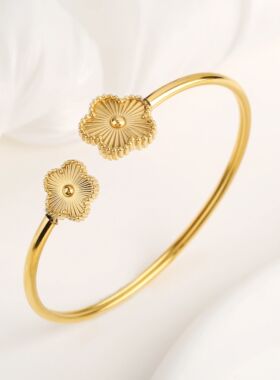 Hot Sale Simple Shell Five-Leaf Flower Stainless Steel Open
