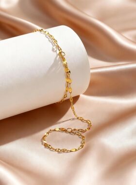 Luxuy malist Gold Plated Thin Chain Finge Ring Hand Chain
