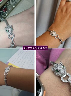 ALLNOEL 925 Steling Silve Bacelet Animal Hip Hop Fashion