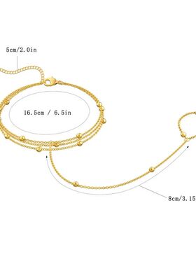Multilaye Vintage Connected Finge Ring Bacelets fo Women