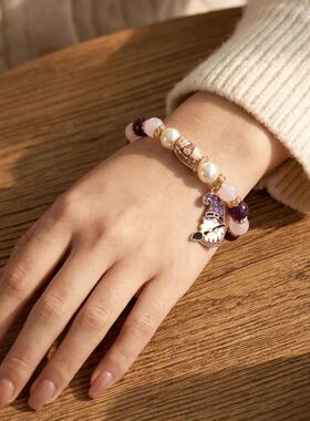 Natual Cystal Chistmas Dwaf Bacelet Elastic Rope Colo