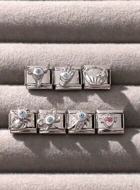 Wholeasle Shiny Zircon Shell Love Heart Devil Eyes Italian