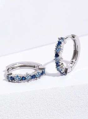 Luxury Stainless Steel Colorful Zircon Hoop Earrings For