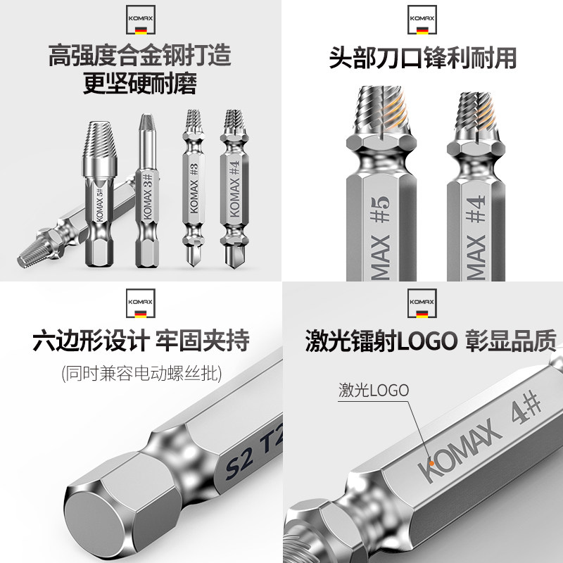 断丝取断头螺丝取出器滑丝万能拆卸工具反丝锥内丝双头取丝器神器_虎窝淘