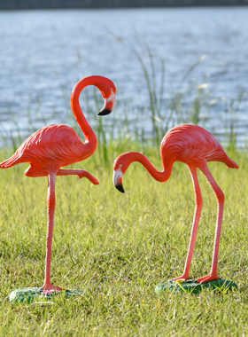 玻璃钢户外火烈鸟雕塑