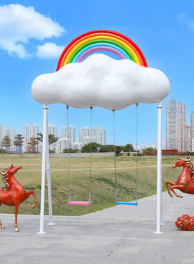 新年迎春雕塑骏马造型户外美陈装饰商场公园游乐园布景玻璃钢摆件