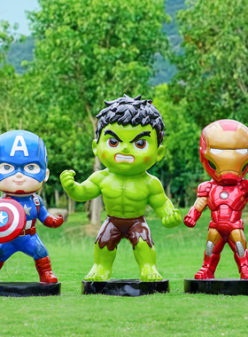 漫威英雄雕塑商场卡通