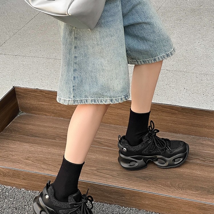 嘉俪多女休闲老爹鞋欧美TPU钻松糕底圆头系带深口2025新款春季,淘宝优惠券,粉丝福利购,淘宝优惠卷