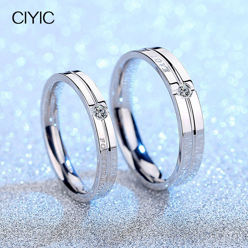 季伊一对925纯银男女款款情侣戒指 季伊戒指/指环