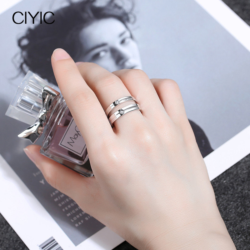 季伊一对925纯银男女款款情侣戒指 季伊戒指/指环